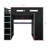 Full Size Wood Gaming Loft Bed With Built-In Desk, 2 Wardrobe, 2 Drawers, RGB LED Light And USB Port, Gamer-Inspired Design-1022256525