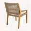 Ensemble de 4 chaises d'extérieur avec coussin en bois d'acacia, osier et crème