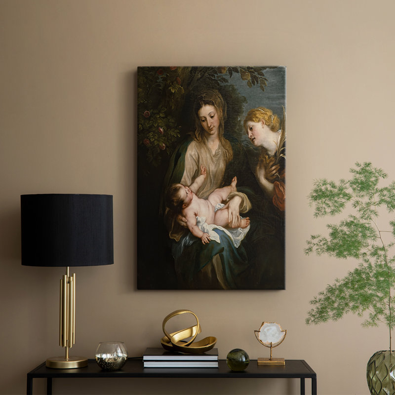 Vierge à l'enfant avec Sainte Catherine d'Alexandrie - Toile tendue avec châssis par Anthony van Dyck, 8 x 12