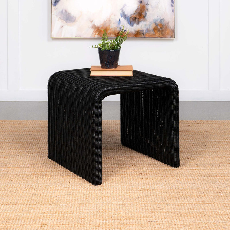 Table de bout rétro en U tissé
