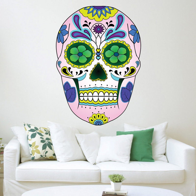 Décalcomanie murale day of the dead Dimondale, Violet / vert