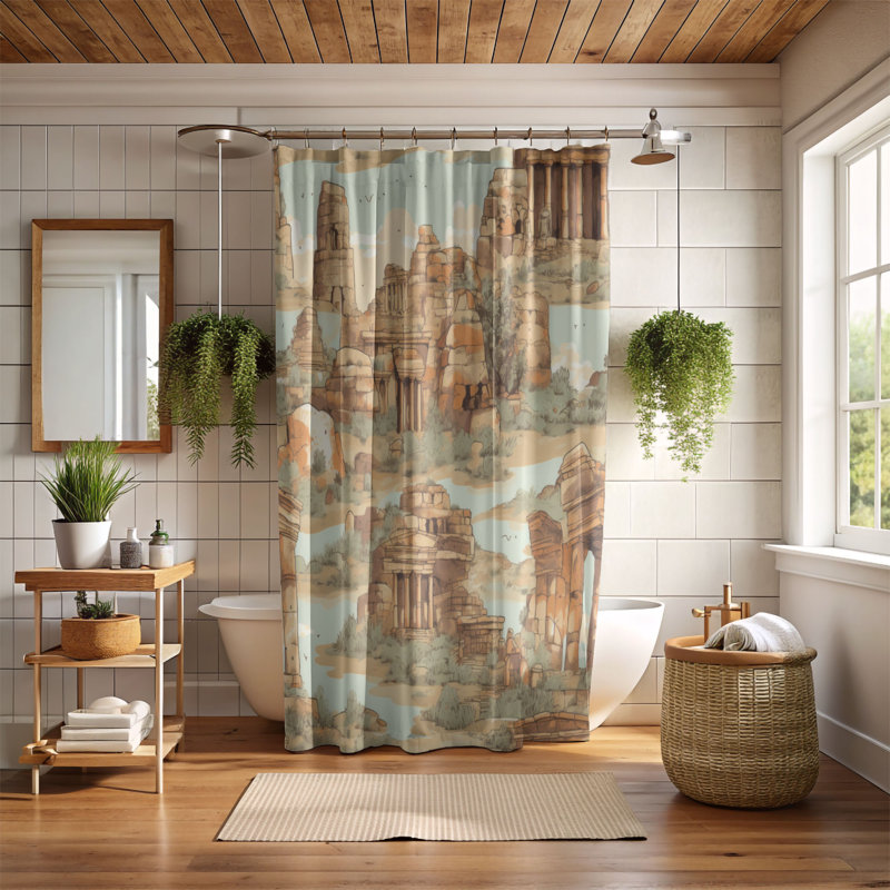 Bristy Shower Curtain, 74"H x 71"W