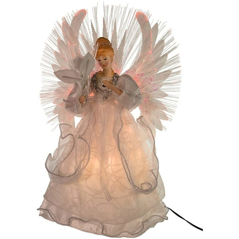 Kurt Adler 14-Inch Multi Fiberoptic Angel Treetop