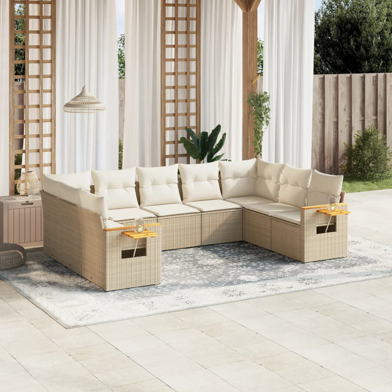 Ensemble de canapé de jardin Vidaxl beige, blanc crème