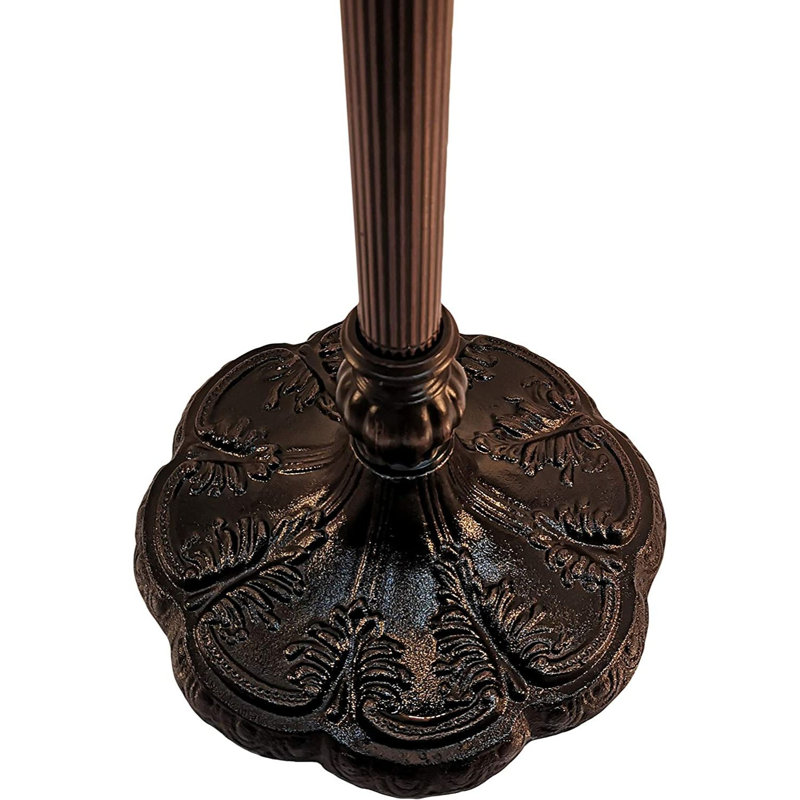Lampe sur pied 62 "à deux lumières 62" avec abat-jour dôme en verre coloré rouge