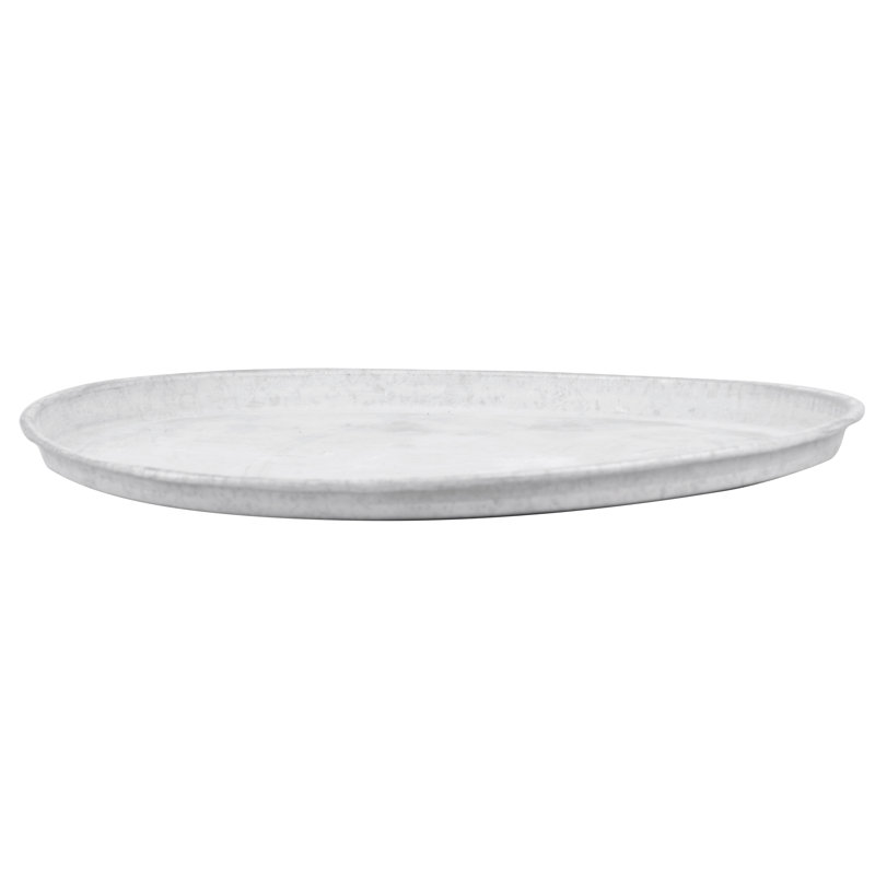 Old Zinc Saucer For Pot, H1.2 x W20.2 x D20.2cm
