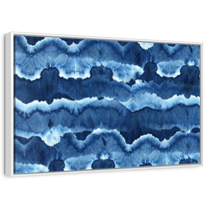 Teinture bleu Botkin Tie Dye, 25 po x 17 po, Cadre flottant blanc
