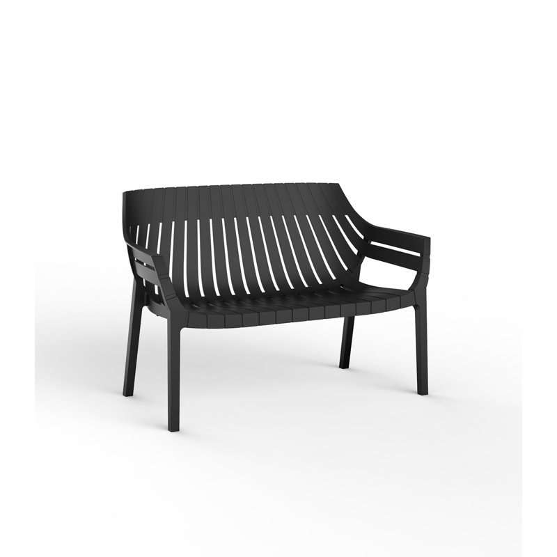 Spritz 46.75" Wide Outdoor Patio Sofa, Plastic Black