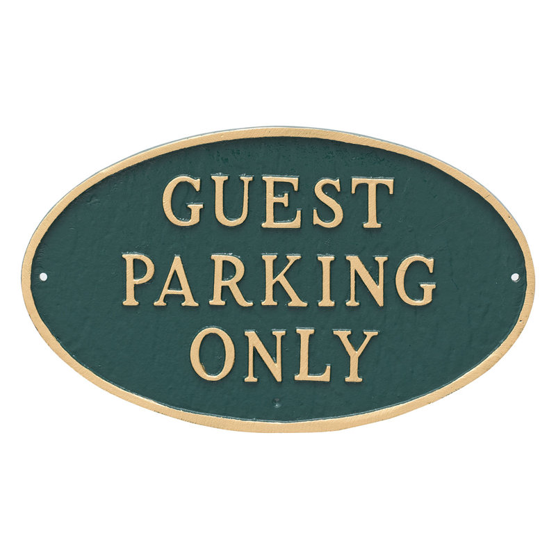 Plaque de jardin guest only, Vert forêt / doré, H 10 po x l 18 po x P 0,25 po