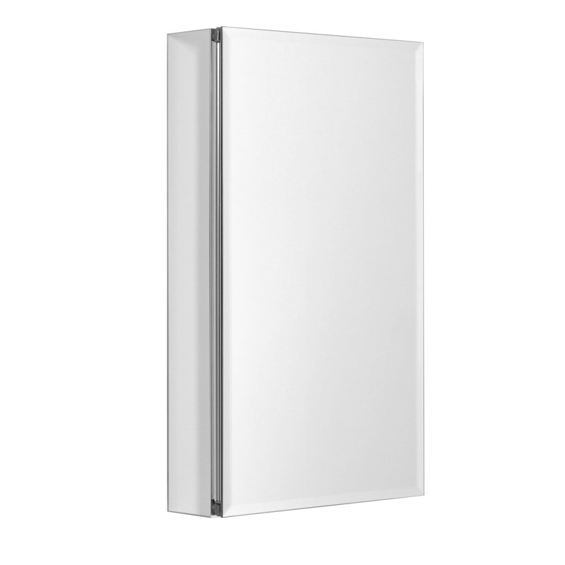 Fallyn Recessed or Surface Mount Frameless Medicine Cabinet with 3 Adjustable Shelves, 26" H x 15" W x 4.7" D