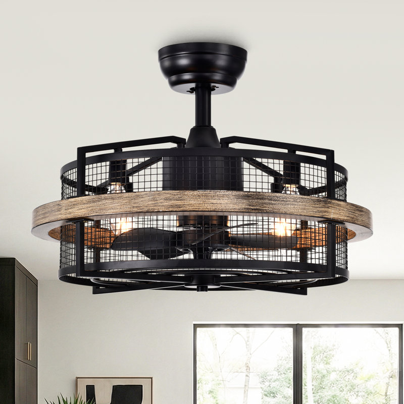Rishel Caged Ceiling Fan with Remote Control