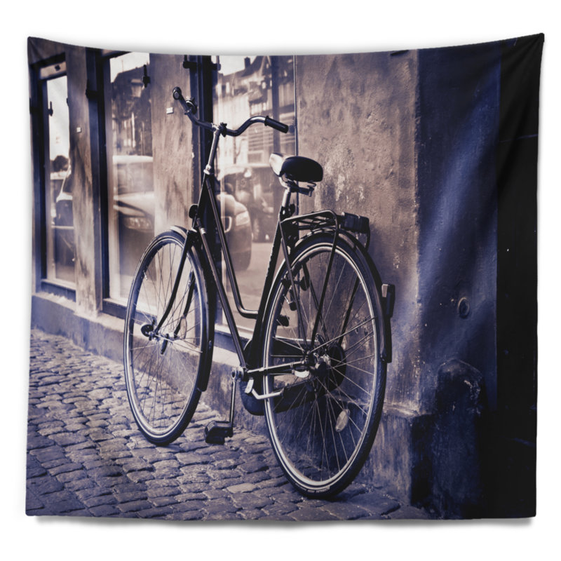 Tapisserie de vélo classique rétro city, H 32 po x l 39 po