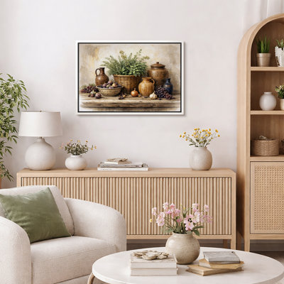 Rustic Harvest Artwork Farmhouse Kitchen Pictures Framed Canvas Giclee Print Wall Art