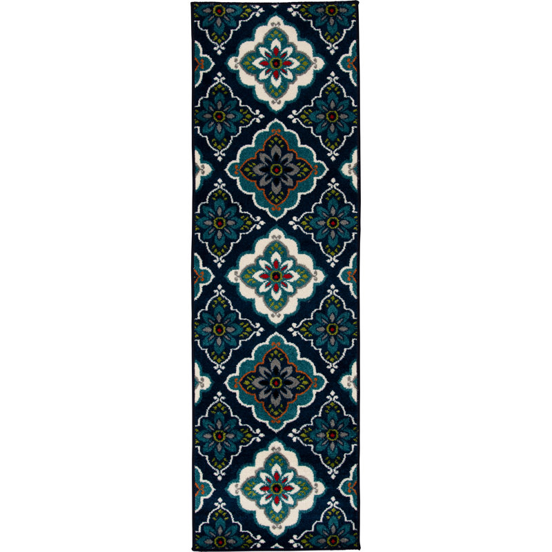 Hecht Floral Indoor / Outdoor Rug, Runner 2' x 6'7''