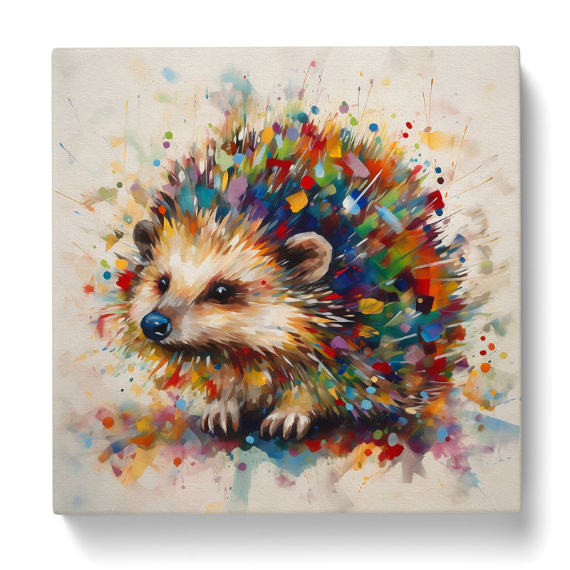 Hedgehog Abstract Art No.1 - No Frame Print, 35cm H x 35cm W x 3cm D