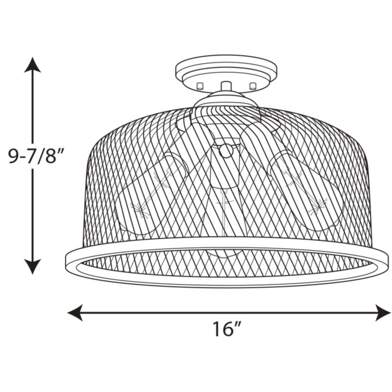 Kriner Semi Flush Mount, Brushed Nickel