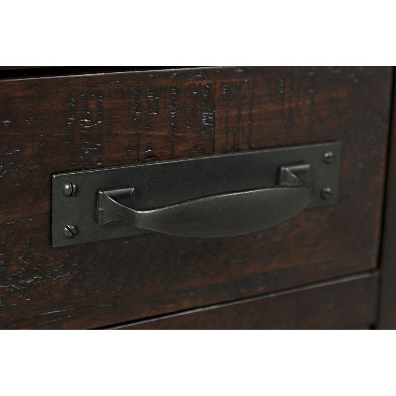 Bureau en bois massif Kalyn avec prises intégrées