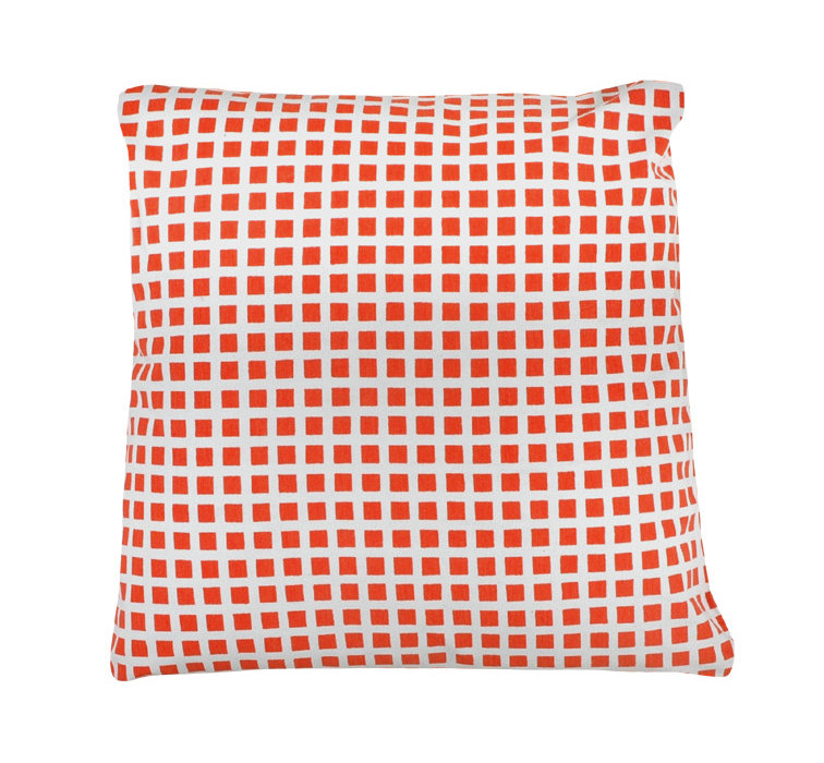 Coussin 100% coton Vera Squares, Orange