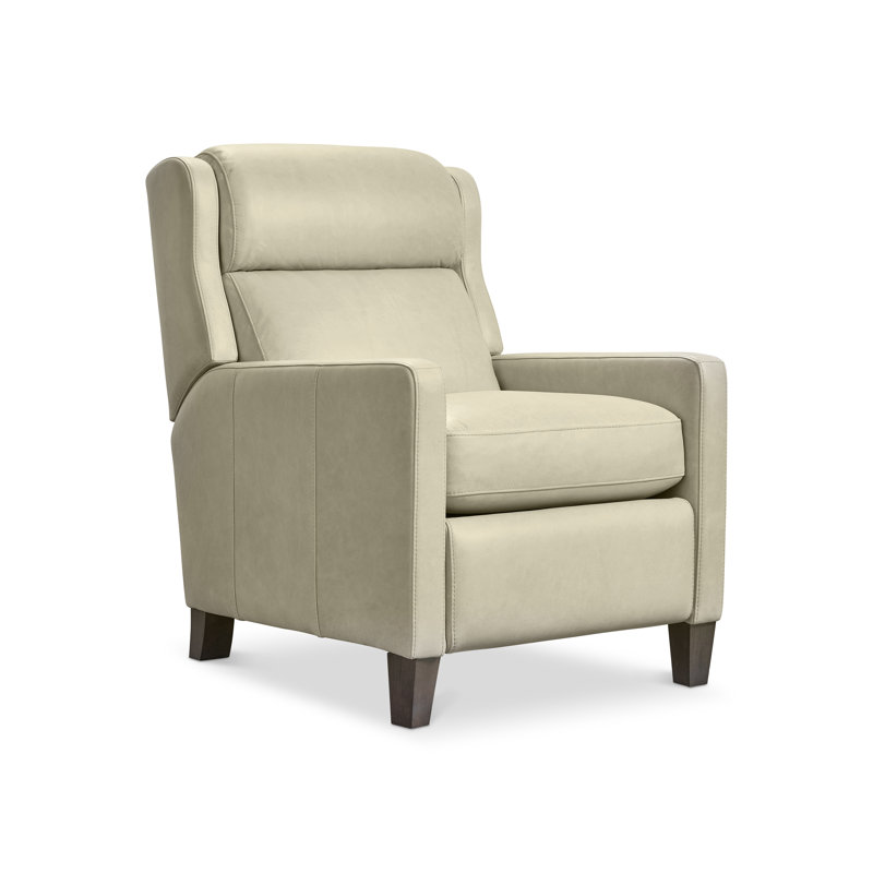 Bernhardt Hampton Leather Recliner, Cream, Cream Leather