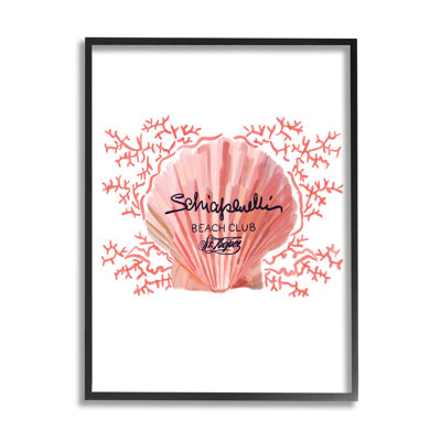 bb-573-Framed Pink Beach Club Shell by Amelia Noyes Single Picture Frame Print on Canvas