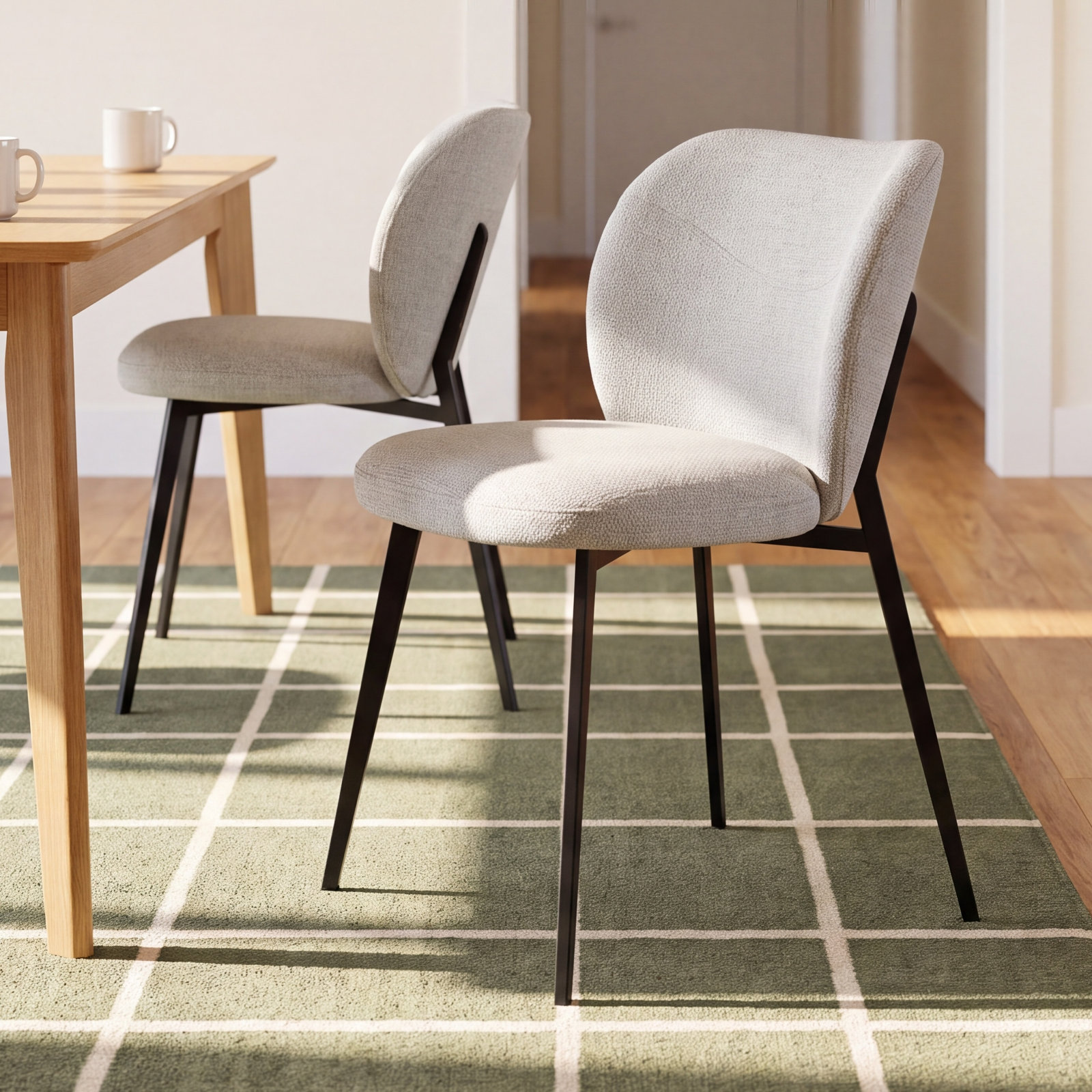 Granger Dining Chair, Light Gray, Black