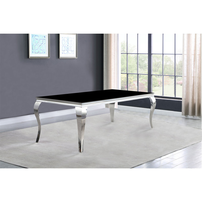 Belt Black And Mirrored Dining Table