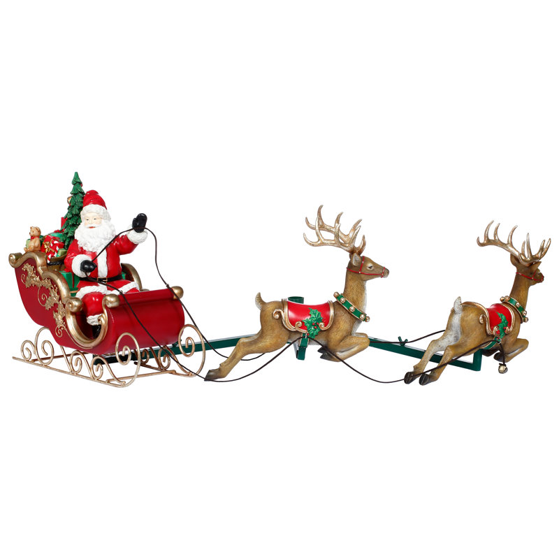 Décoration de père Noël et de cerf - 13 X 11,5 po