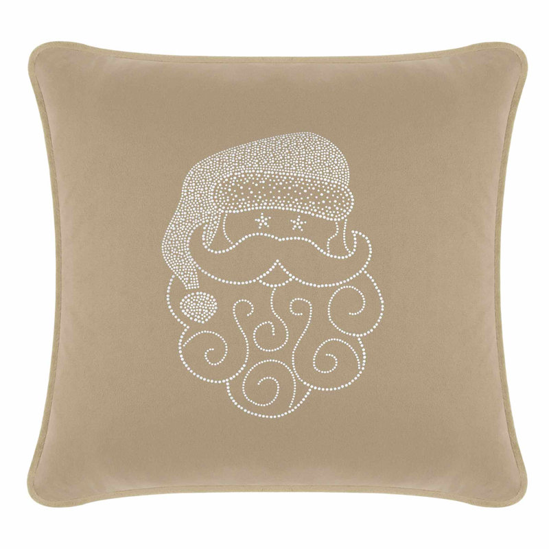 Coussin Sparkles Home Conception de Noël des Fêtes | Insertion de plumes | Lavable à la machine, Carré 20 po, Velours taupe