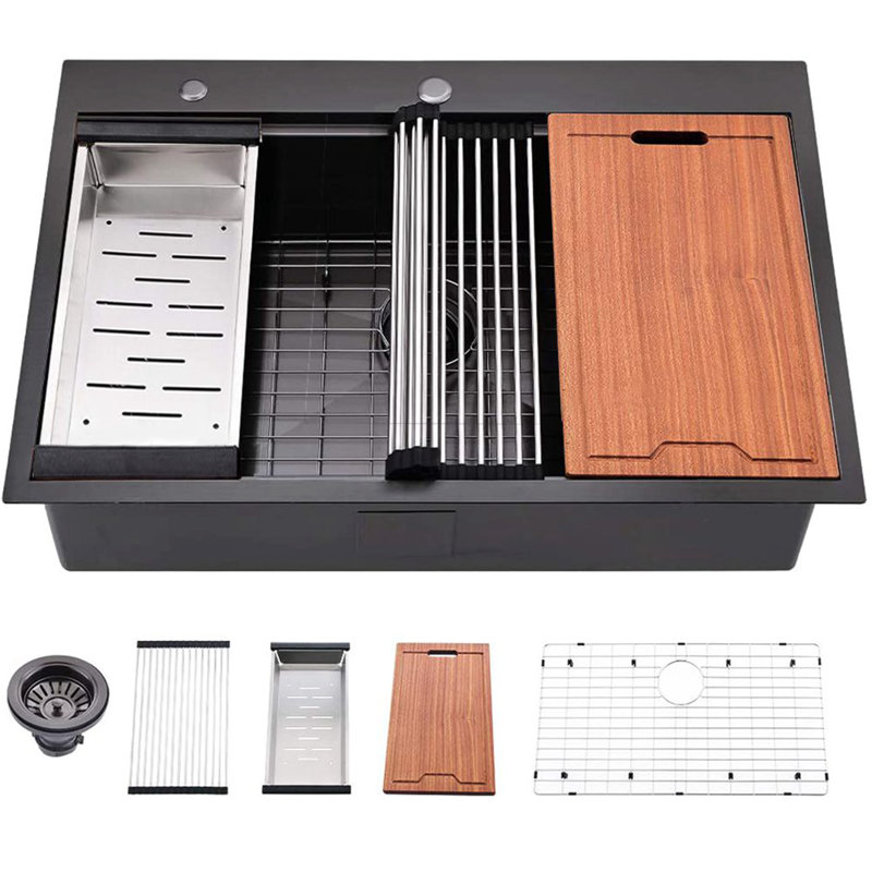 33'' L Single Bowl Stainless Steel Kitchen Sink