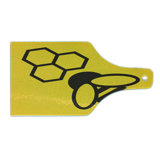 Ambesonne Honeycomb Tempered Glass Cutting Board Hexagons with Bee Simple Yellow and Black