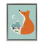 Art mural encadré, "Fox & Snowy Village", par Andy Westface