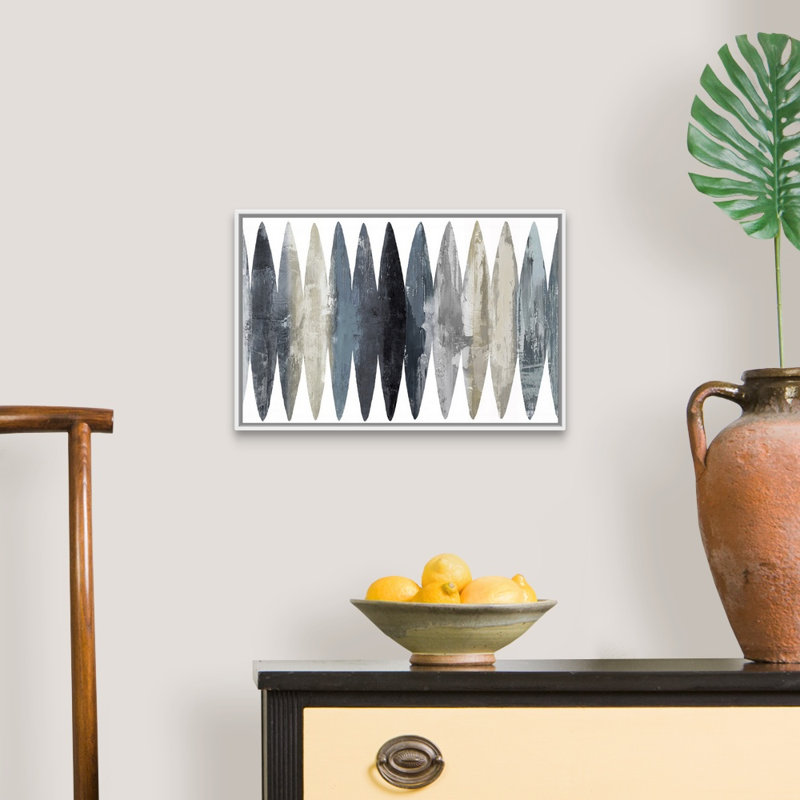 "Abstract Surfboard Gray" par David Moore - reproduction d'art sur toile, Toile avec cadre flottant, H 13,25 po x l 19,25 po