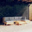 Ensemble de salon de jardin Vidaxl en bois de pin massif gris, 100% polyester grand-299097165-299097166