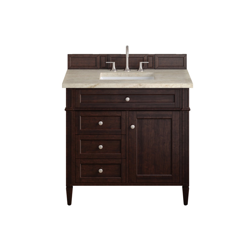 Brittany 36'' W Single Vanity, Burnished Mahogany, 8" Widespread, Tajnar Eclos