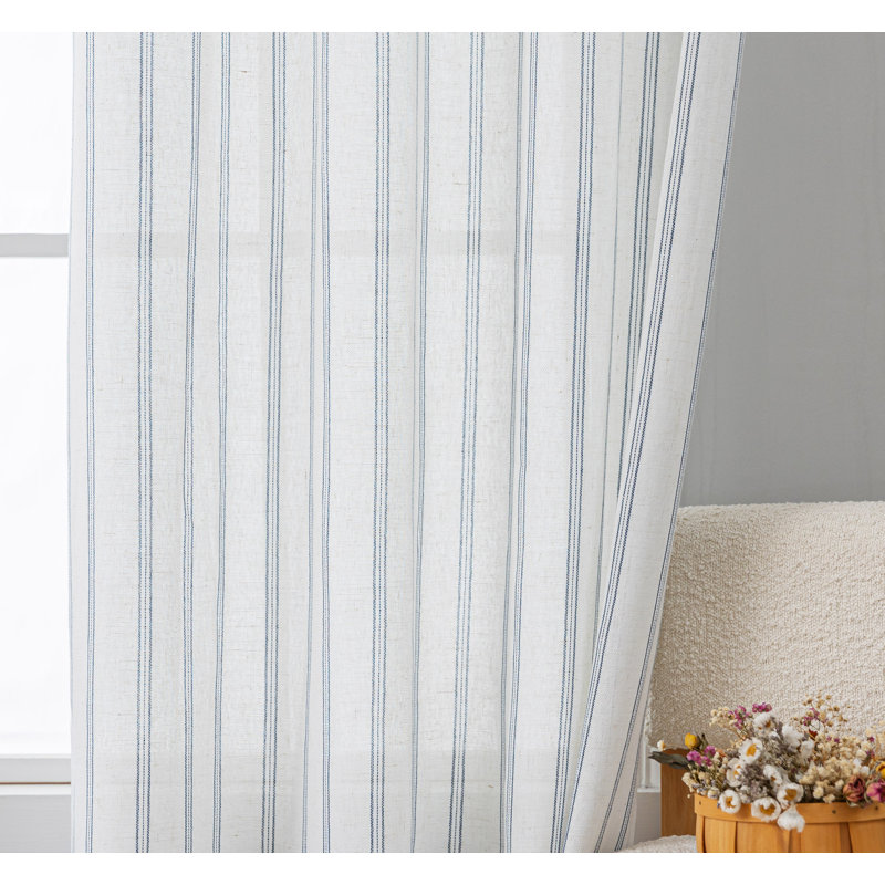 Paire de rideaux semi-transparents avec œillets Boho, L 52 po x L 108 po