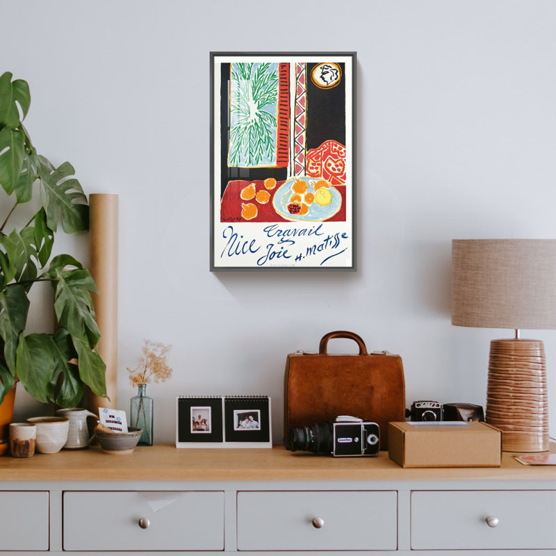 Matisse, reproduction d'art, Cadre noir, H 16 po x l 12 po x P 1,3 po