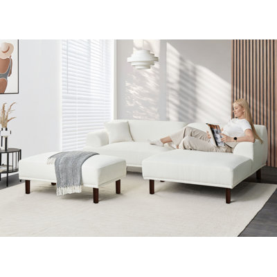 Left-Hand Corner Sofa with Ottoman HOLT Boucle Left Hand