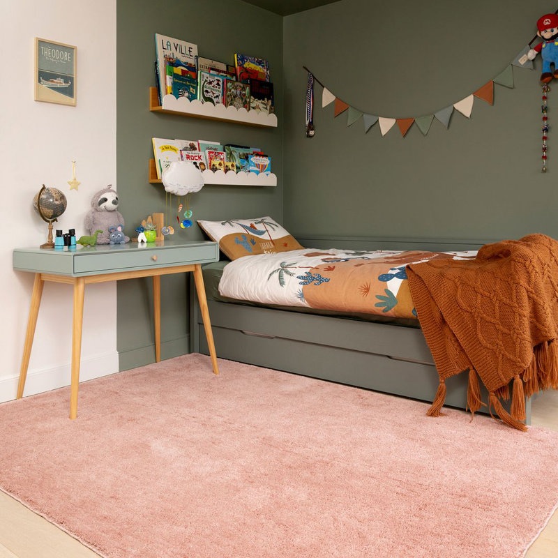 Solid Colour Machine Tufted Shag Area Rug, 80cm x 150cm