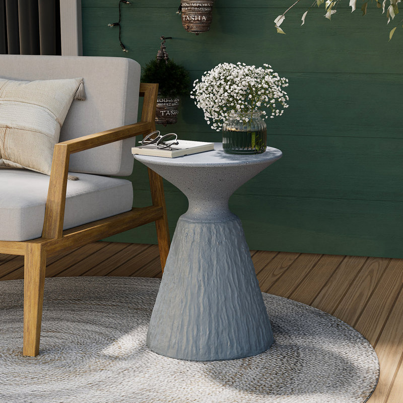 Bimla Round Outdoor Coffee Table , 15.6'' in. W 15.6'' in. D, Gray, 1