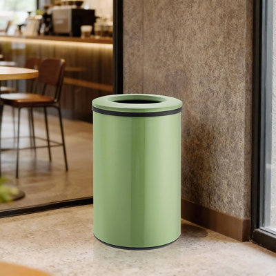 40 Liter Stainless Steel Trash Can, 10.6 Gallon Round Garbage Can with Removable Bucket