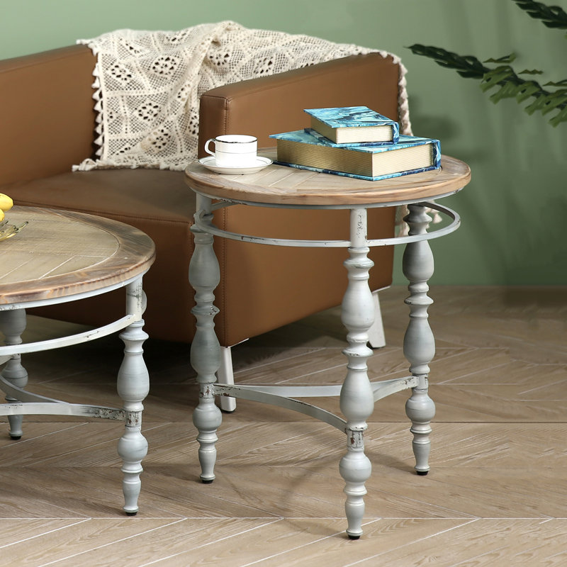 Accent Rustic Wooden Carved Coffee Table