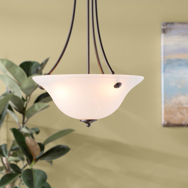 Olli 3 - Light Single Pendant, Marble/Oil Rubbed Bronze
