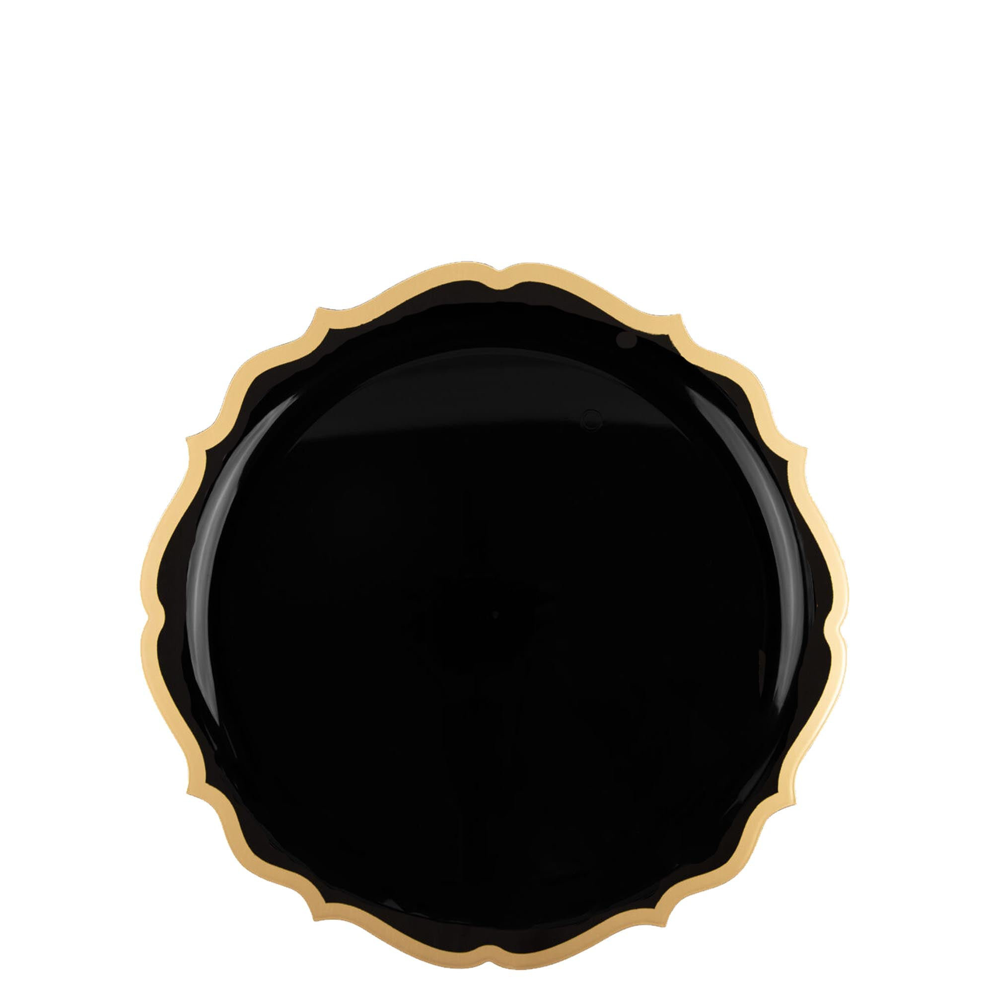 EcoQuality Ecoquality 7.5 Inch Round Black Plastic Plates With Gold Rim ...