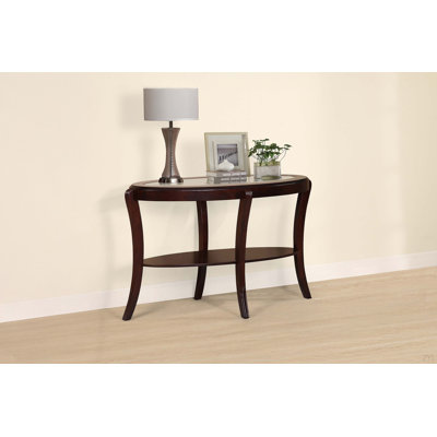 Espresso / Dark Cherry Traditional 1Pc Table W 5Mm Tempered Glass Under-Table Shelf Storage Living Room