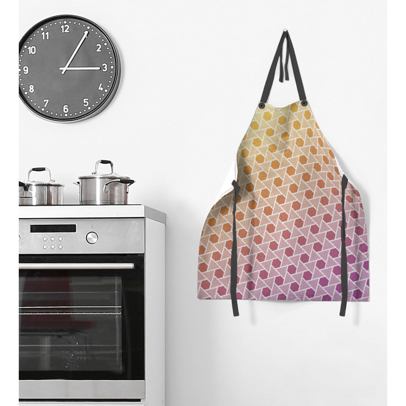 Tablier en hexagones et triangles Rainbow, Jaune / Mauve