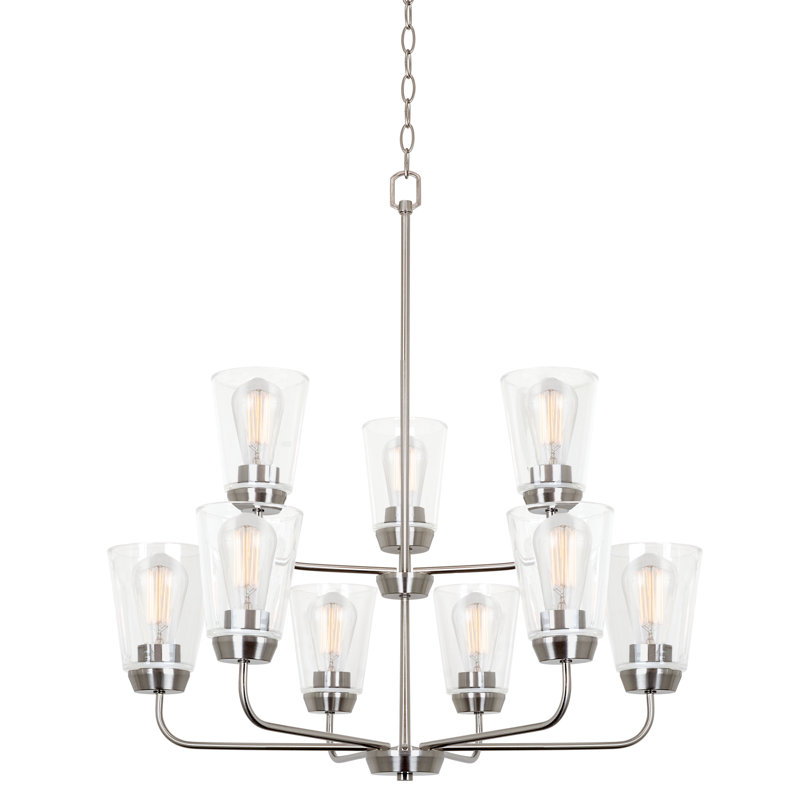 Lustre à niveaux 9 lumières façon bougie