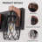 4-Light Industrial Farmhouse Wood and Black Metal Vanity Light with Mesh Metal Shades-175677068