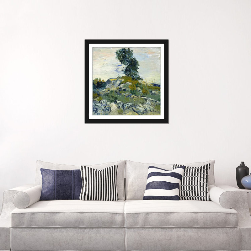 "The Rocks" par Vincent Van Gogh, reproduction d'art sur toile tendue avec châssis, H 16 po x l 16 po x P 1 po, Blanc