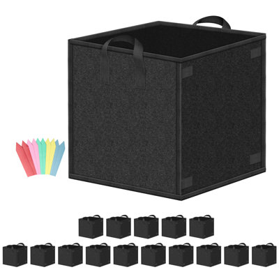 iPower 15-Pack Grow Bags Heavy Duty Thickened Nonwoven Aeration Fabric Pots with Handles, Cloth Pots for Plants, Vegetable, Flower, Tomato Potato