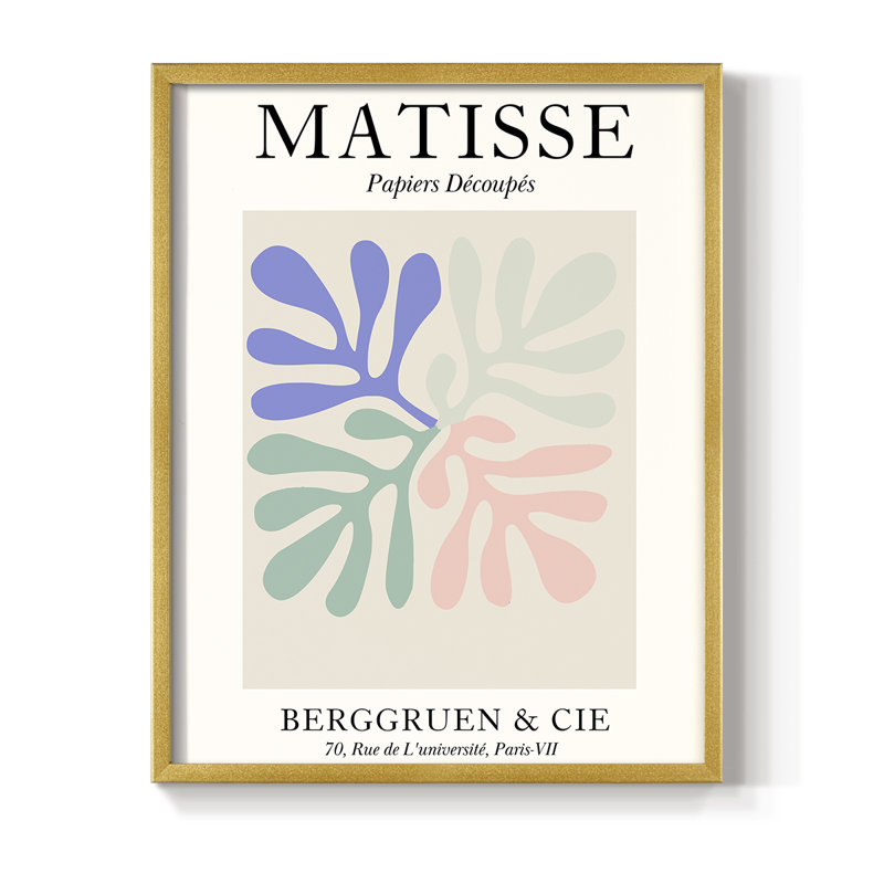 Matisse DIV Framed Print - Solid Wood, 20" H x 16" W, Gold